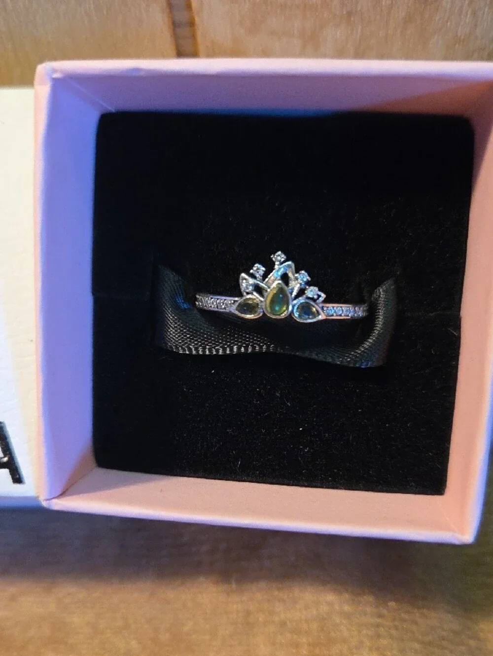 Pandora Ale 925 Silver Crown 7 Ring with Pink Box and Black Pouch